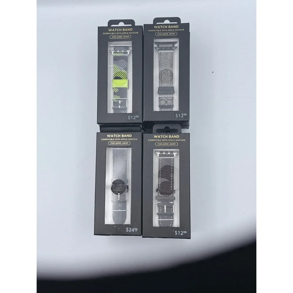 Unbranded Watch Band Lot 4 42mm 44mm Apple‎ Watch Compatible Camo Leather Fabric